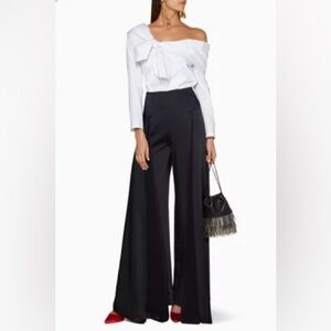 Paper London Lex Wide Leg Trouser Pants in Navy Size 14